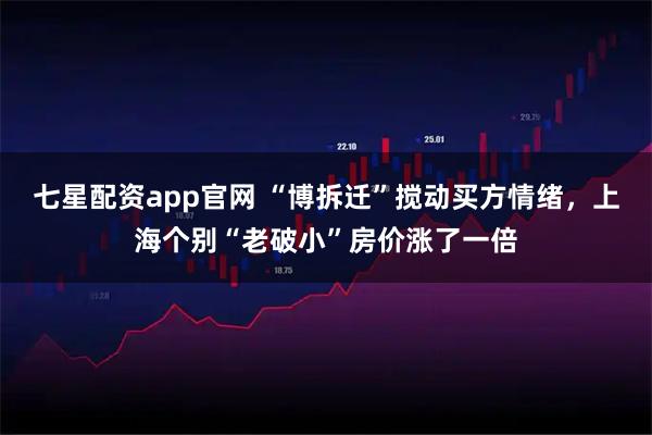 七星配资app官网 “博拆迁”搅动买方情绪，上海个别“老破小”房价涨了一倍